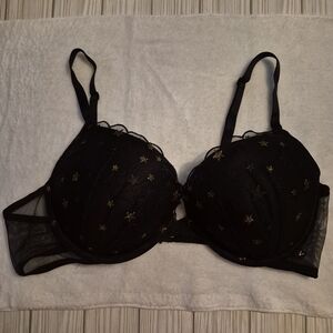 Victoria's Secret Black and Gold Star Bra